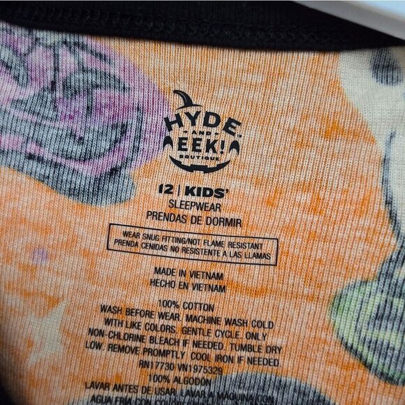 New Ghost Glow-in-the-Dark Unisex Big Kid Halloween Pajama Set Hyde & EEk, Sz 12 - Picture 9 of 10